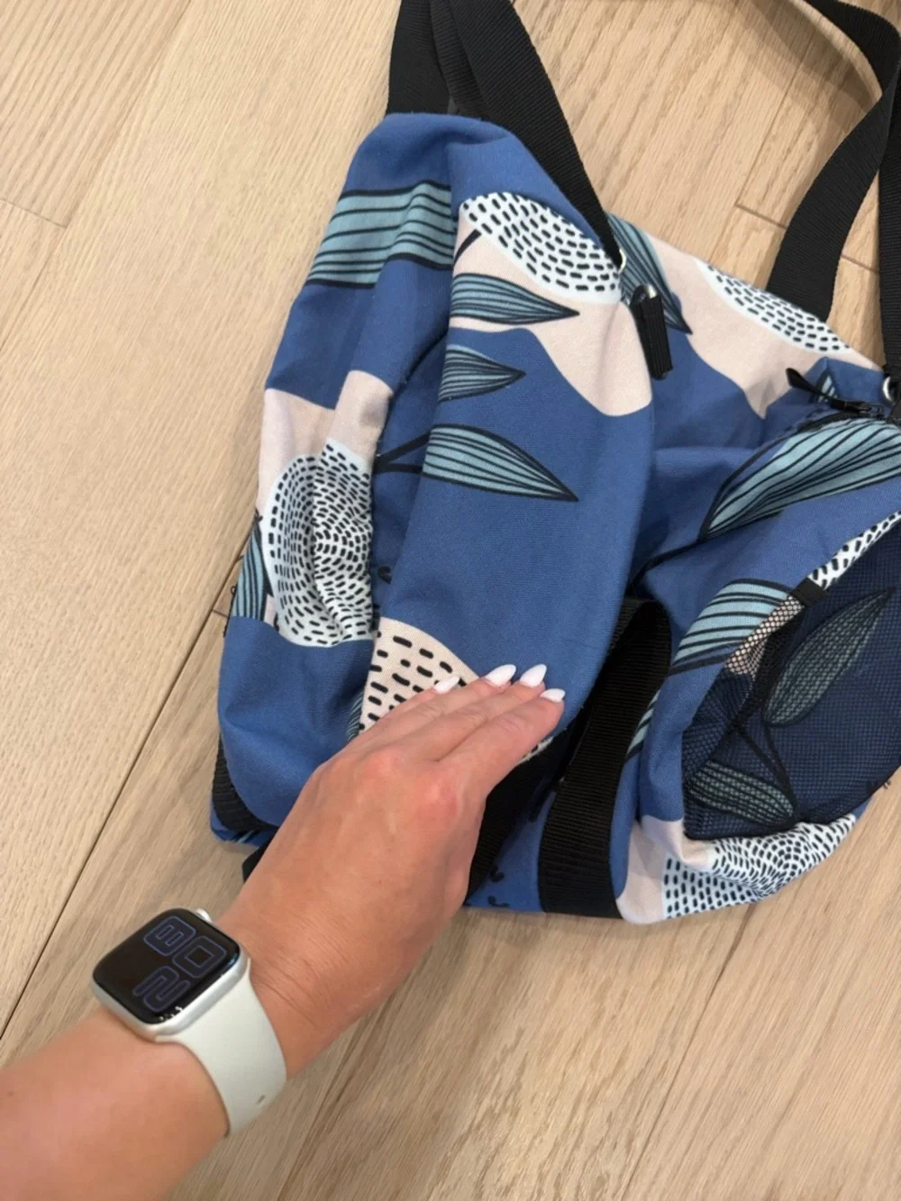 Blue Floral Weekend Shoulder Bag